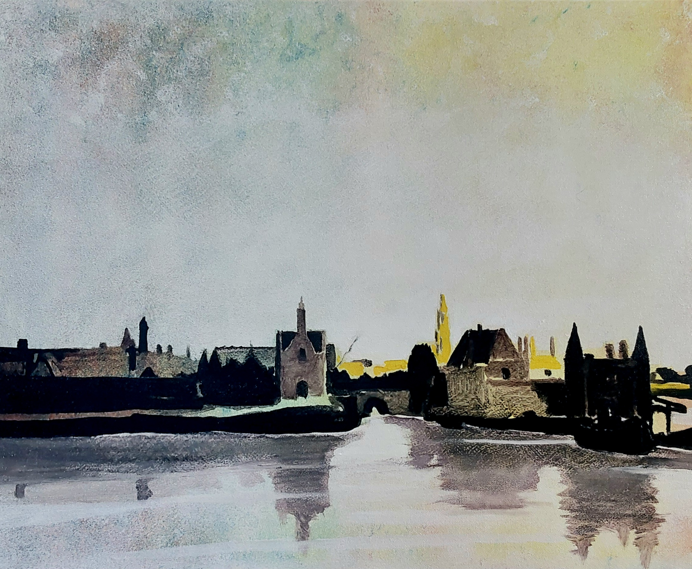 Painting / Peinture Vue sur Delft, Vermeer, Rob Lieveloo